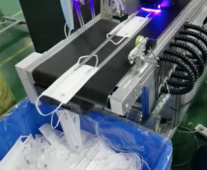 鴻碼創(chuàng)S500彩色UV噴碼機(jī)應(yīng)用一次性口罩噴印案例